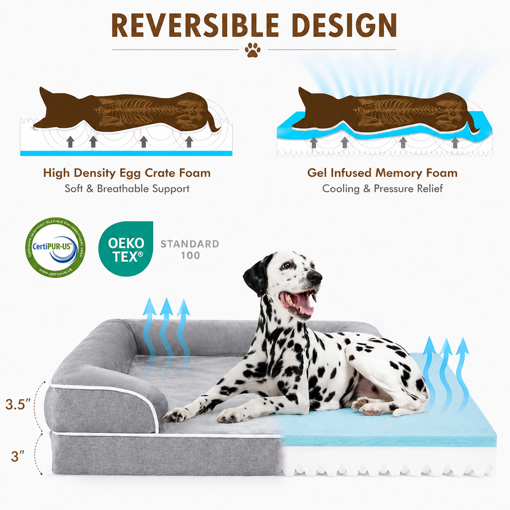 Orthopedic Memory Foam Dog Bed | Waterproof & Washable