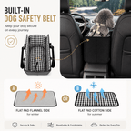 Foldable Center Console Dog Car Seat with Safety Leash & Anti-Slip Base