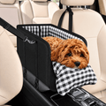Foldable Center Console Dog Car Seat with Safety Leash & Anti-Slip Base