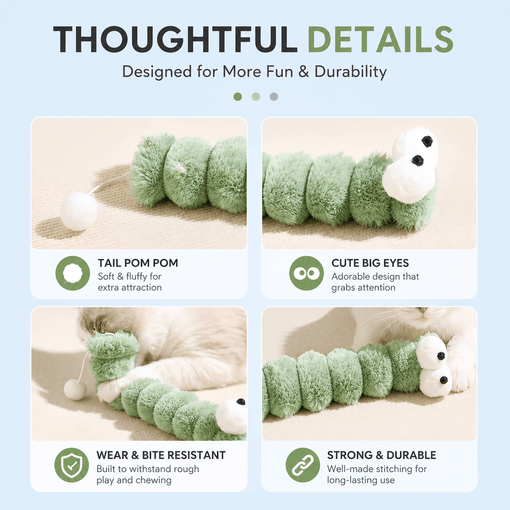 Gradient Plush Catnip Caterpillar Cat Toy