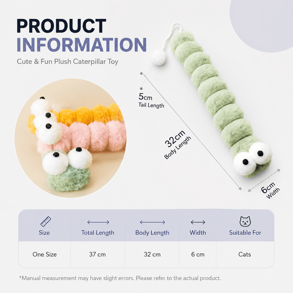 Gradient Plush Catnip Caterpillar Cat Toy