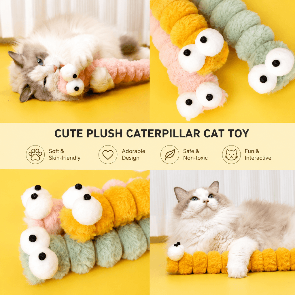 Gradient Plush Catnip Caterpillar Cat Toy