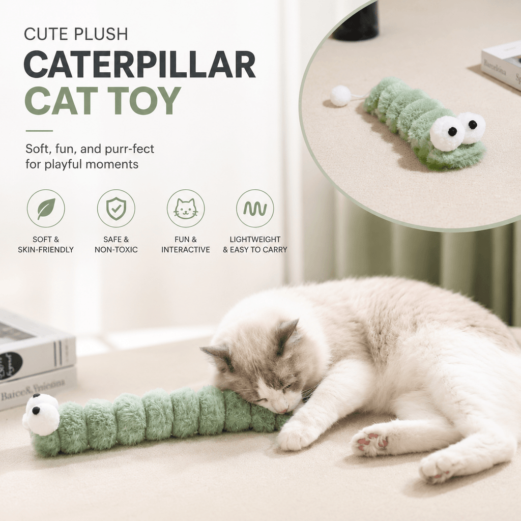 Gradient Plush Catnip Caterpillar Cat Toy