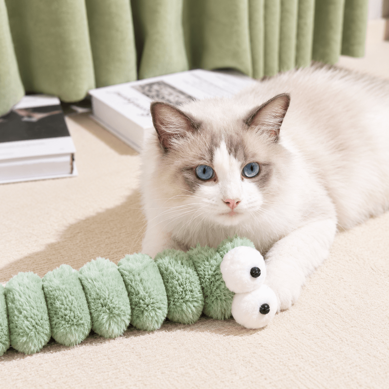 Gradient Plush Catnip Caterpillar Cat Toy