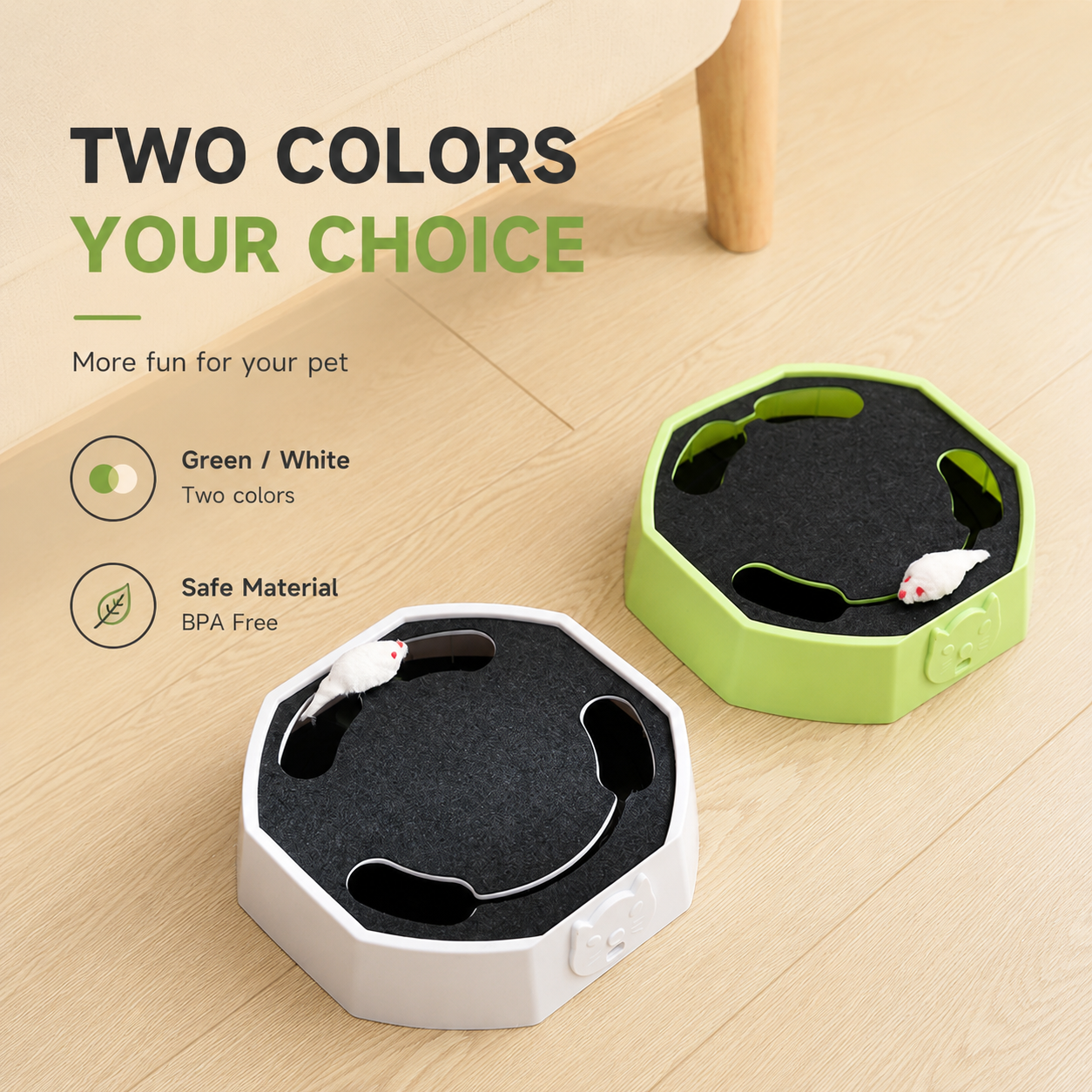 Automatic Cat Scratcher Toy with Moving Plush Mouse