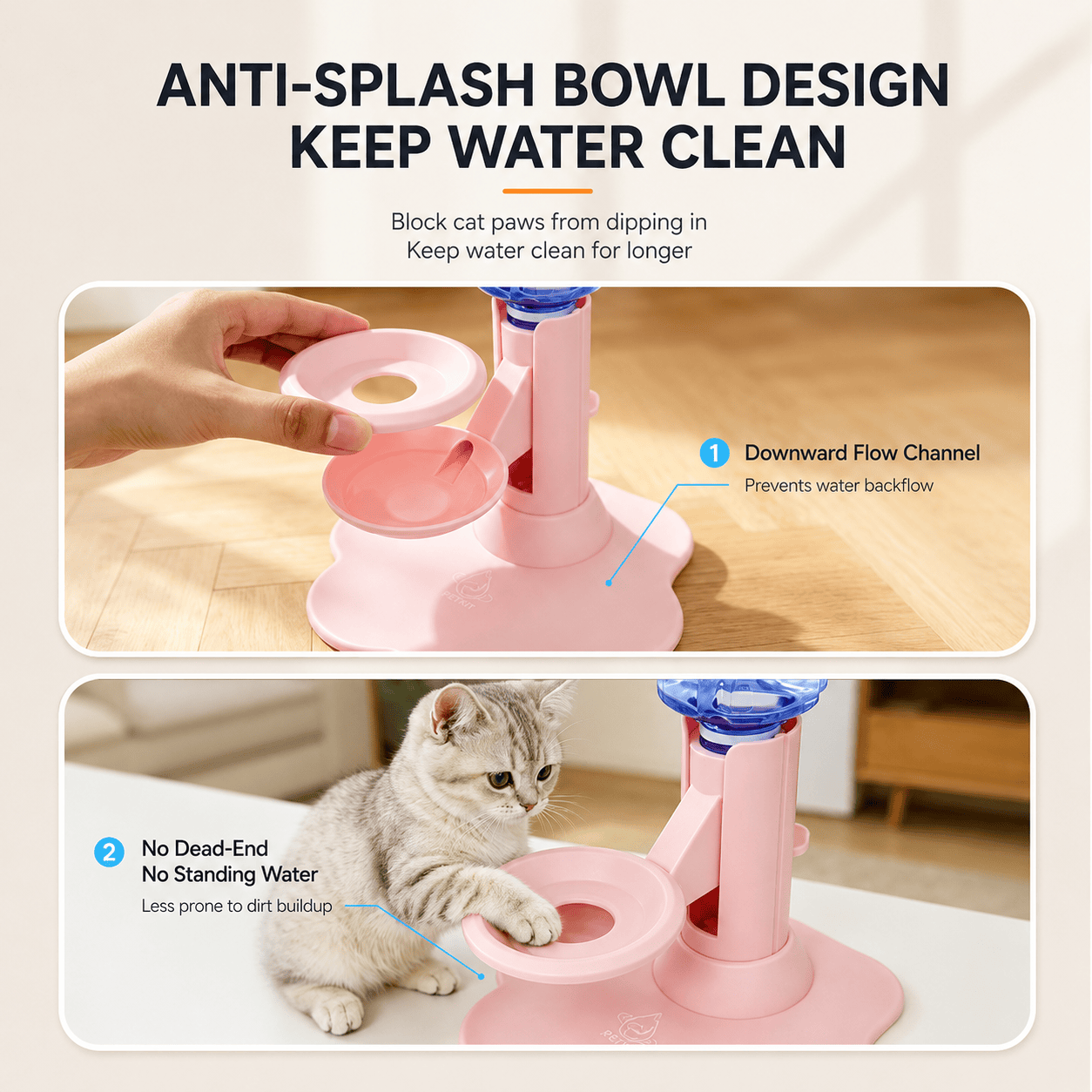 Adjustable Elevated Gravity Pet Water Dispenser