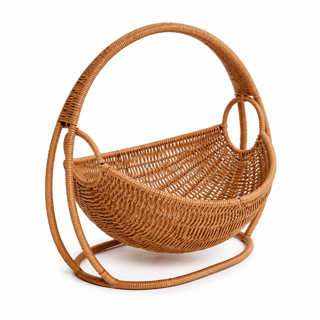 Wicker Hanging Cat Bed with Stand