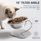 15° Elevated Stainless Steel Pet Bowl