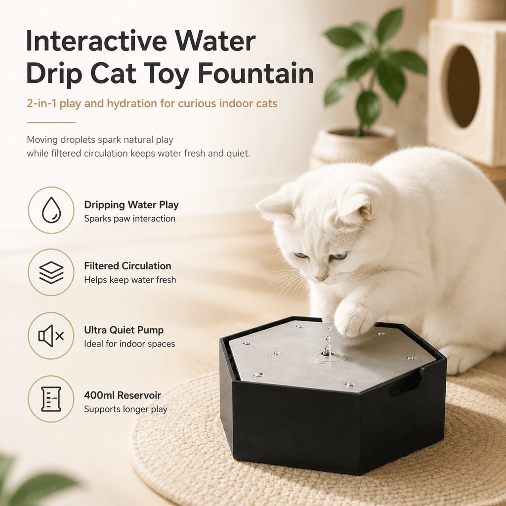 Automatic Interactive Drip Cat Toy Fountain