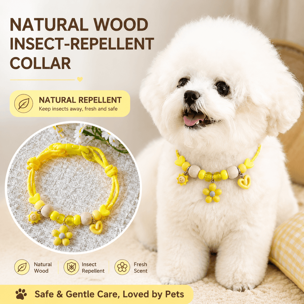 Natural Wood Insect-Repellent Pet Collar