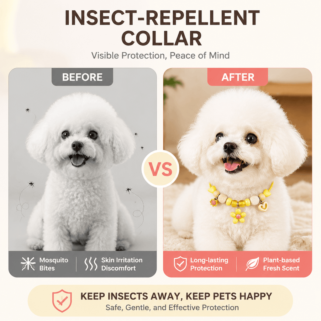 Natural Wood Insect-Repellent Pet Collar