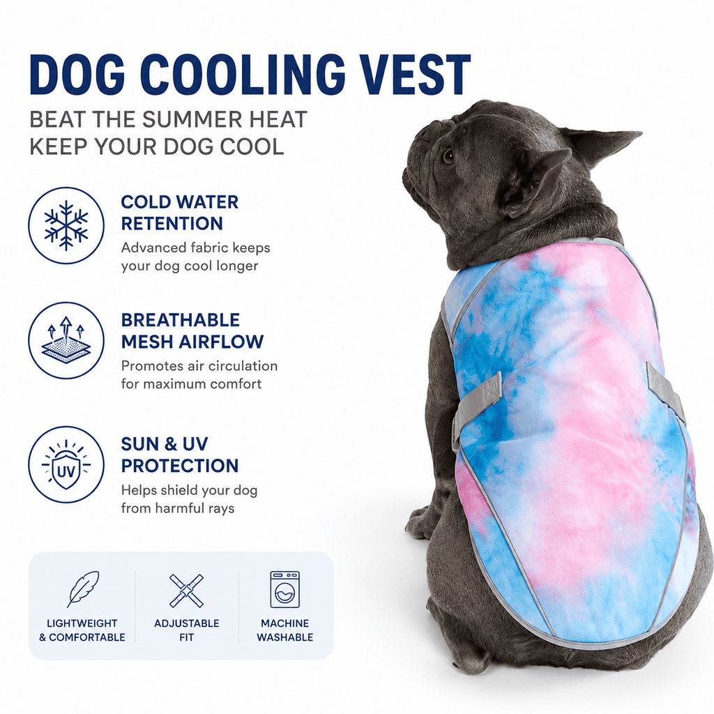 Dog Cooling Vest for Hot Weather – Lightweight Evaporative Cooling & UV Protection Vest