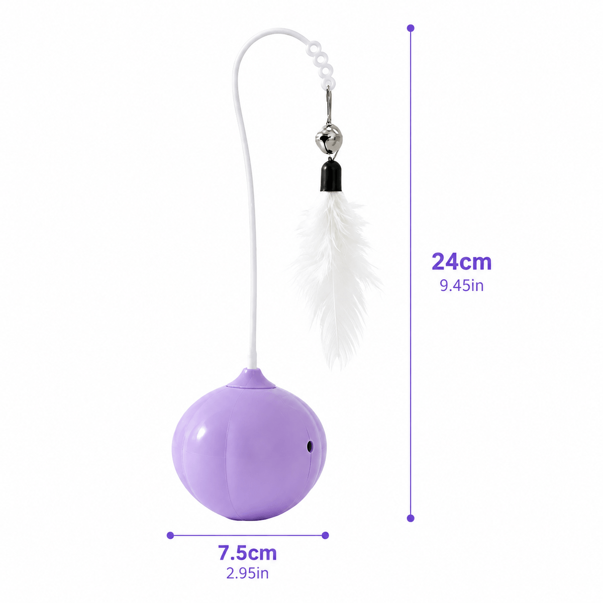 Interactive Feather & Laser Cat Toy – Wobble Teaser with Bell