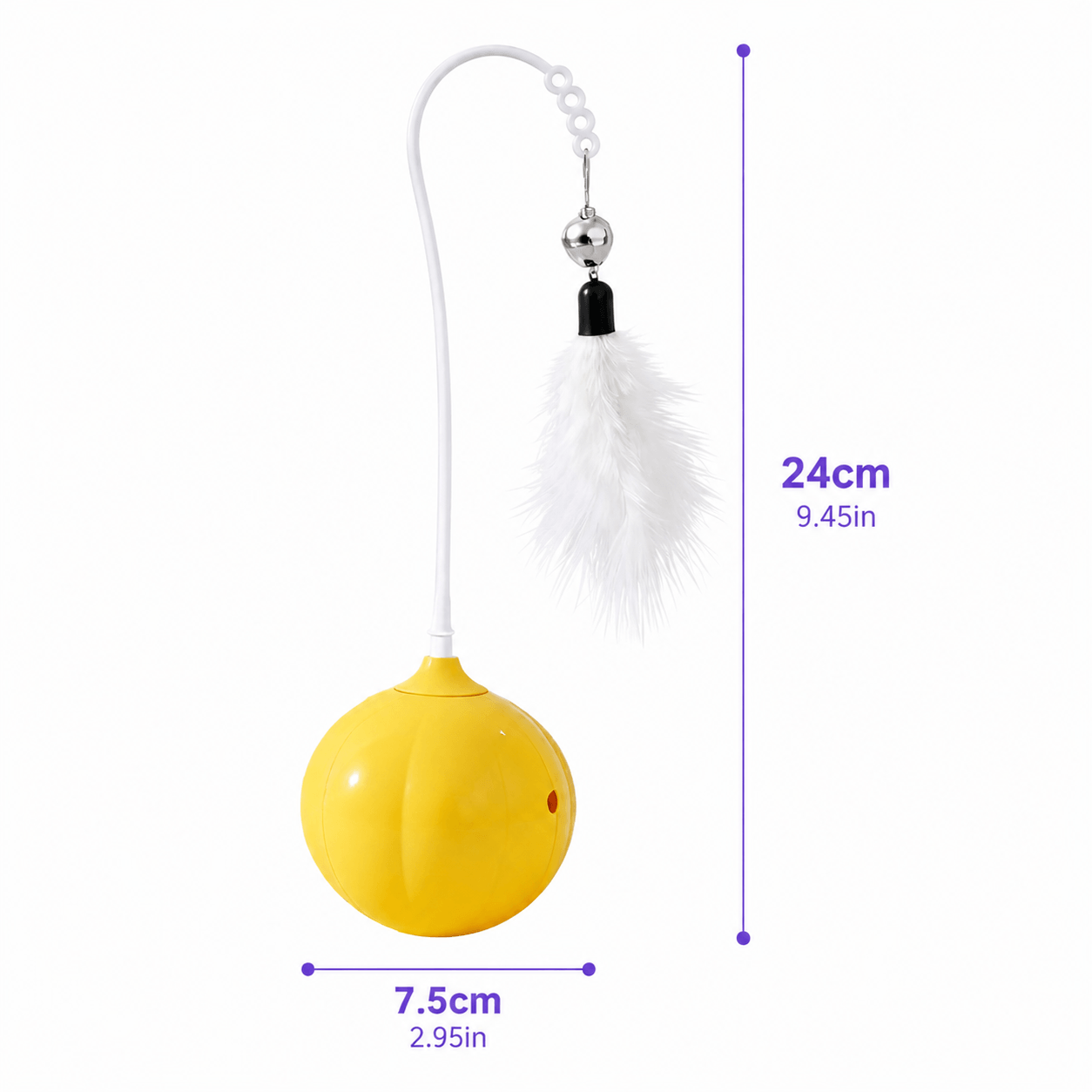 Interactive Feather & Laser Cat Toy – Wobble Teaser with Bell