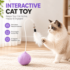 Interactive Feather & Laser Cat Toy – Wobble Teaser with Bell