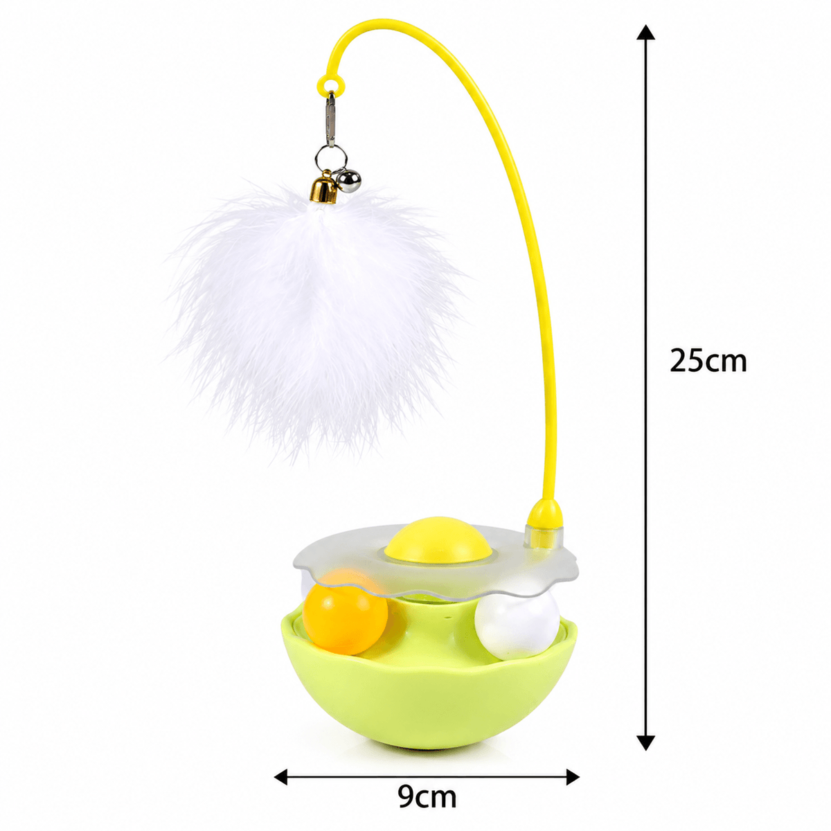 Interactive Cat Toy with Feather, Bell & Catnip