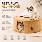 Felt Cat Tunnel & Hideaway – 2-in-1 Interactive Playhouse & Cozy Bed
