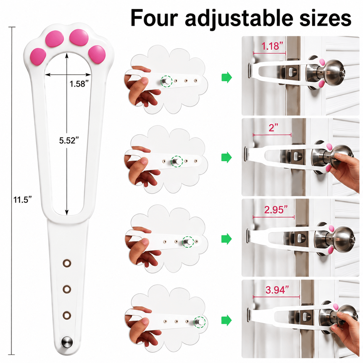 Adjustable Pet Door Holder – No-Drill Door Latch for Cats & Dogs