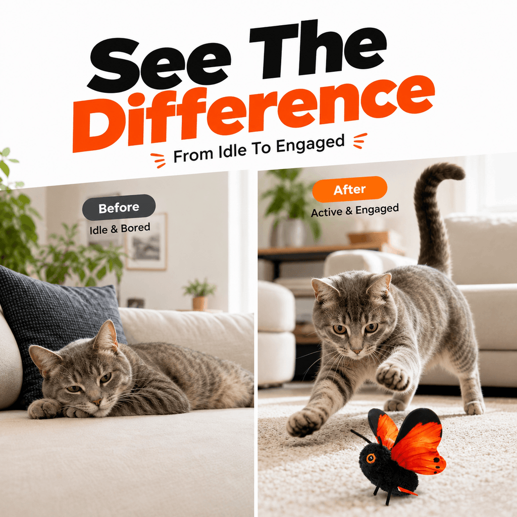 Interactive Automatic Butterfly Teaser for Indoor Cats
