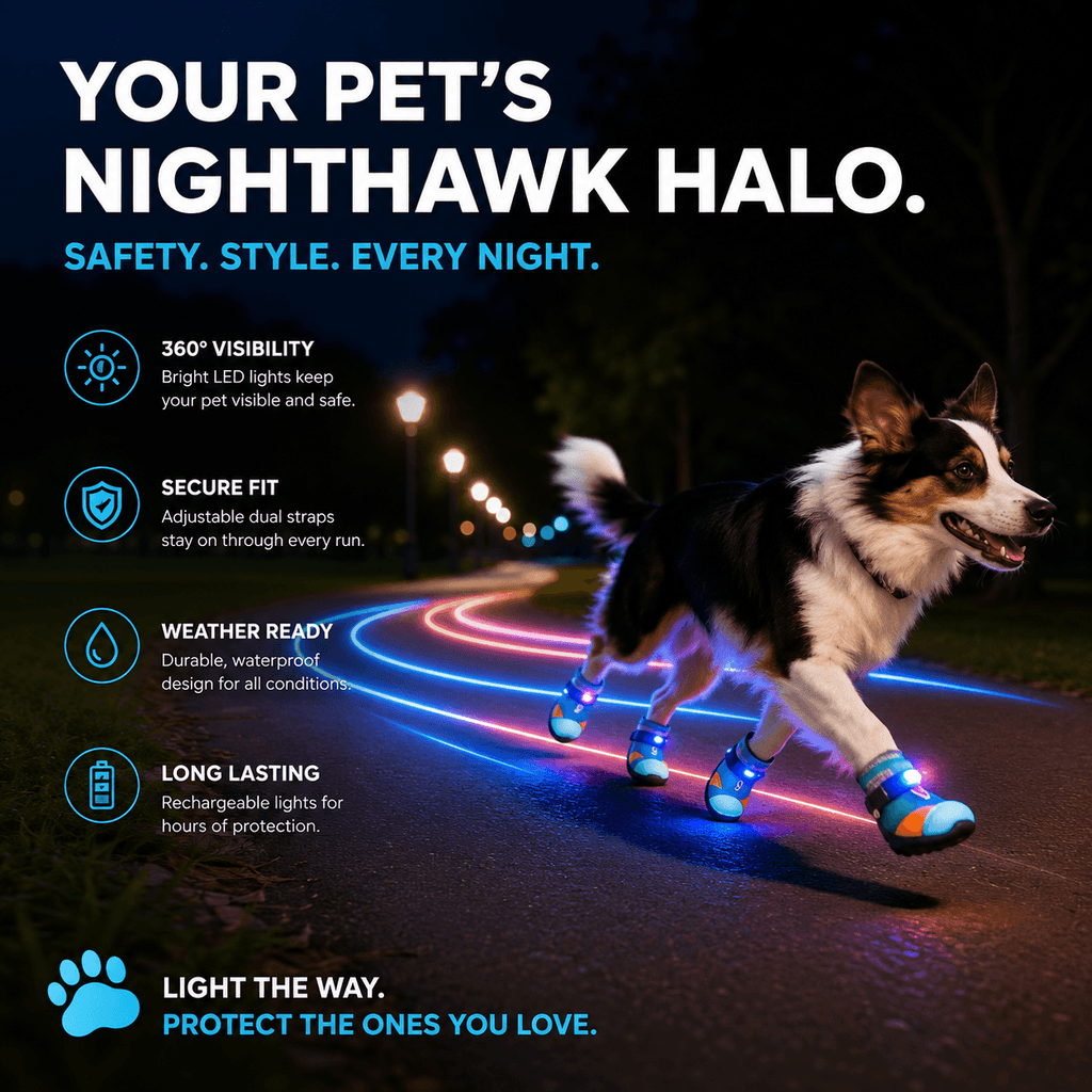 Motion-Activated LED Dog Boots – Breathable Anti-Slip Paw Protection Shoes - 2pcs