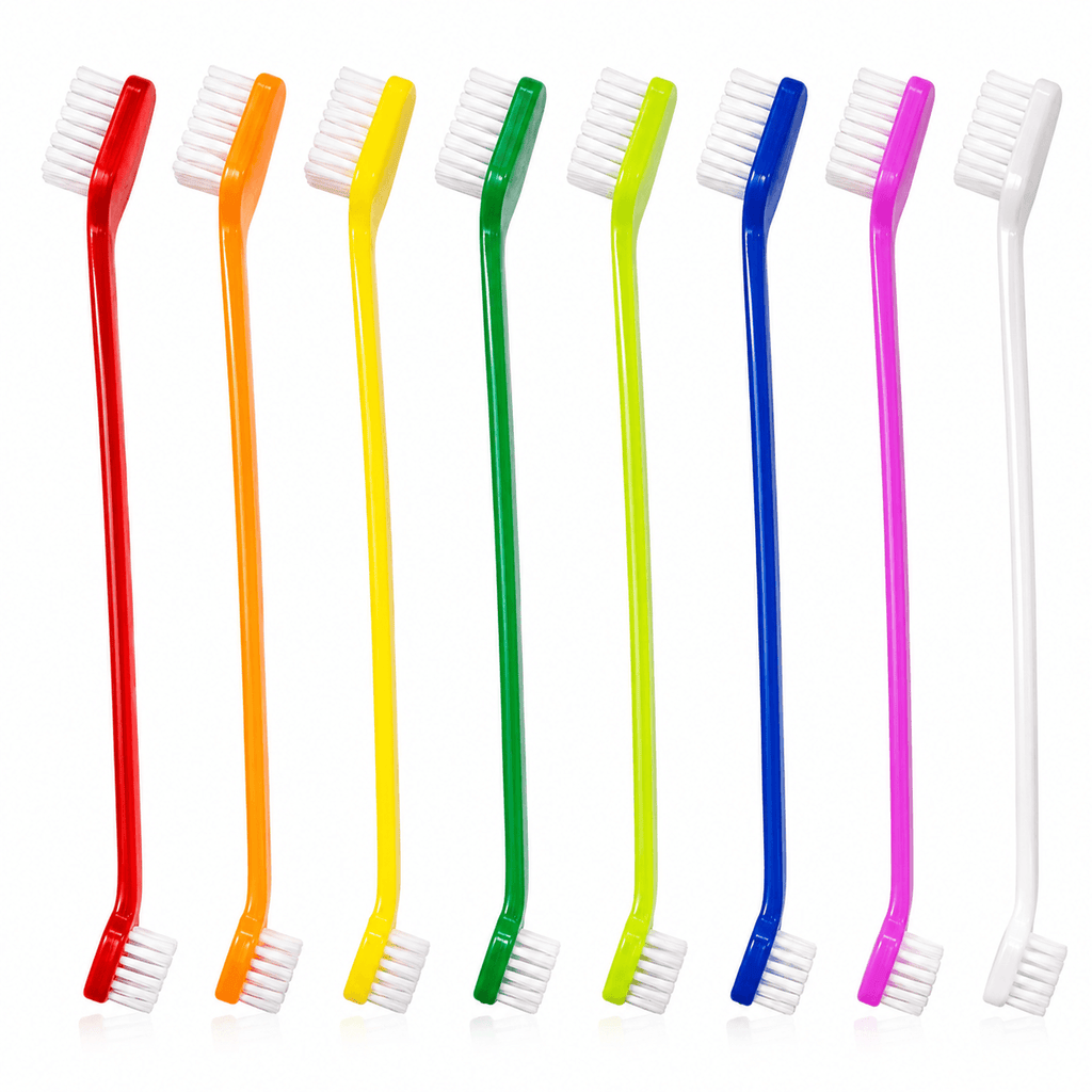 8-Pack Dual-Headed Pet Toothbrush Set for Dogs & Cats
