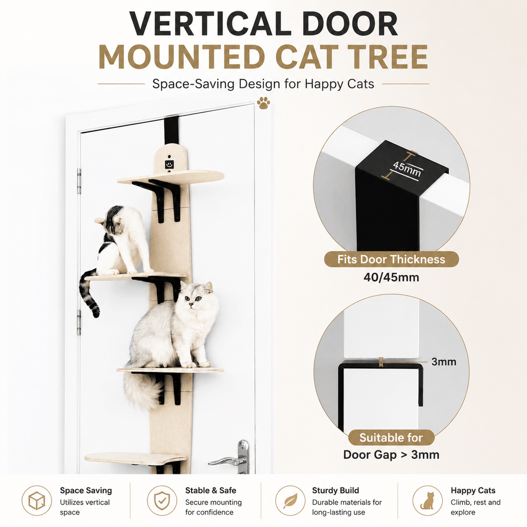 Door-Mounted Cat Climber – Space-Saving Multi-Level Cat Tree