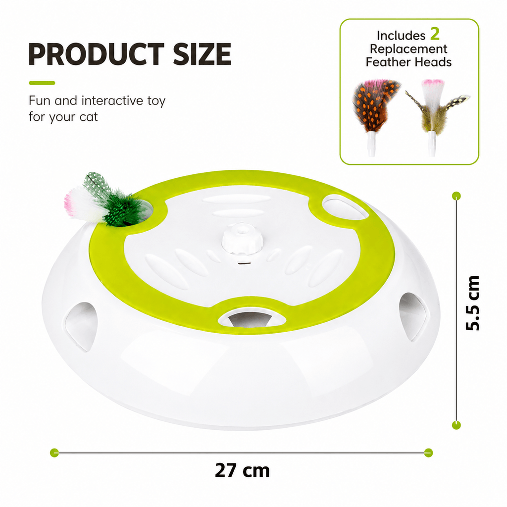 Interactive Feather Hunt Cat Toy – Rechargeable Multi-Speed Play