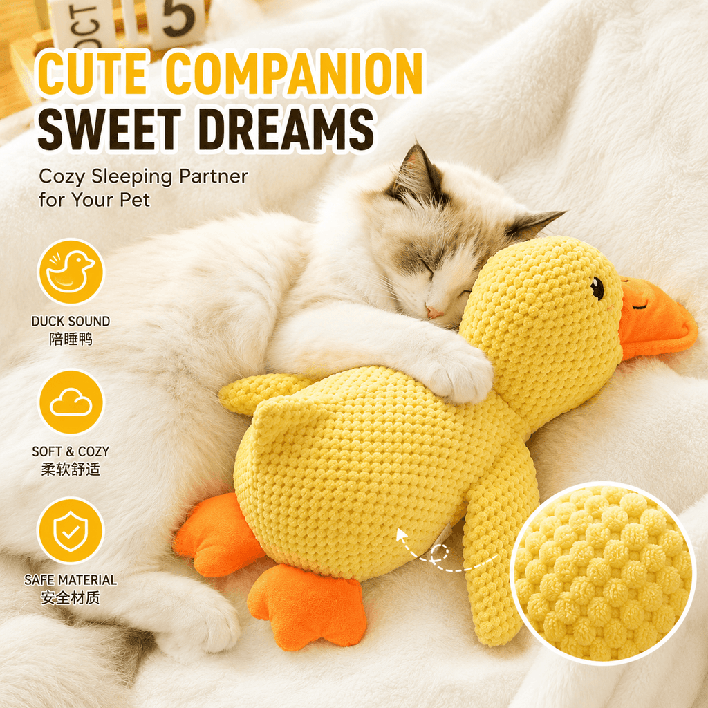 Catnip Duck Toy – Crinkle Plush Cat Toy for Kicking, Biting &amp; Interactive Play