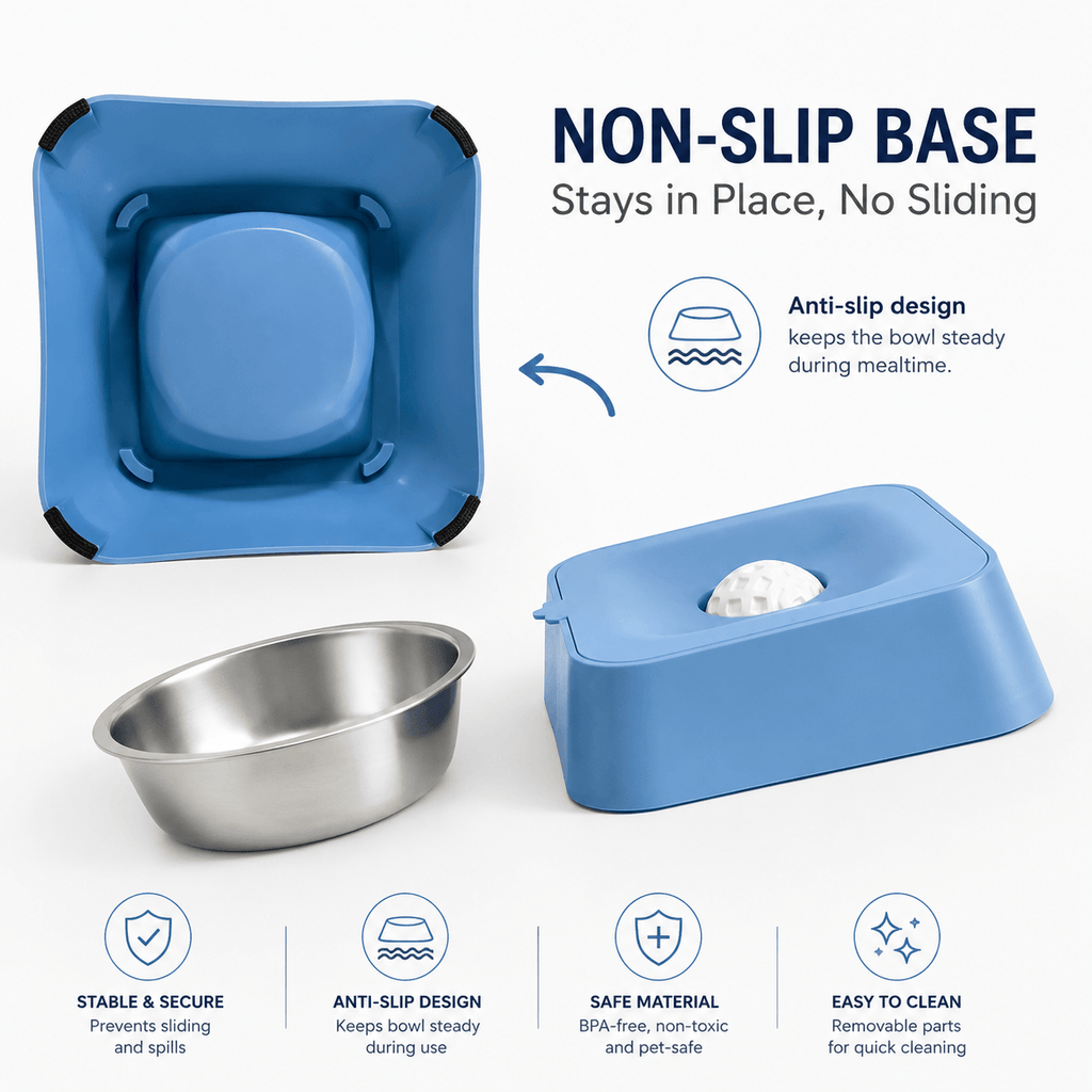 Slow Feeding Dog Bowl with Rolling Treat Ball