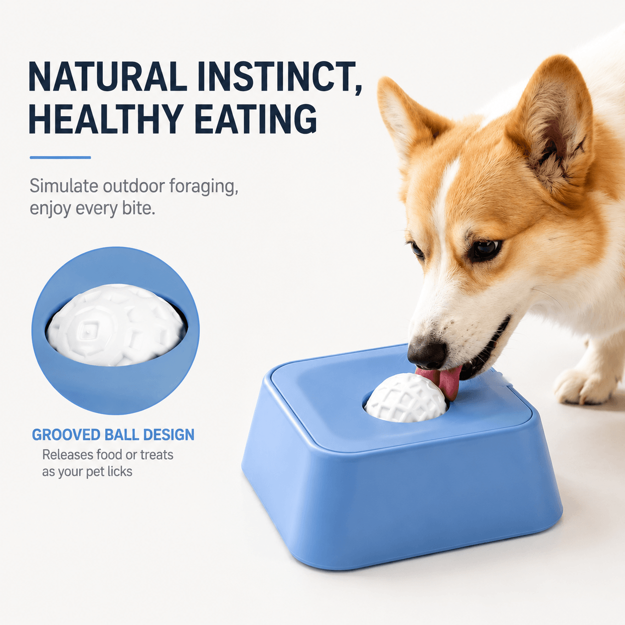 Slow Feeding Dog Bowl with Rolling Treat Ball