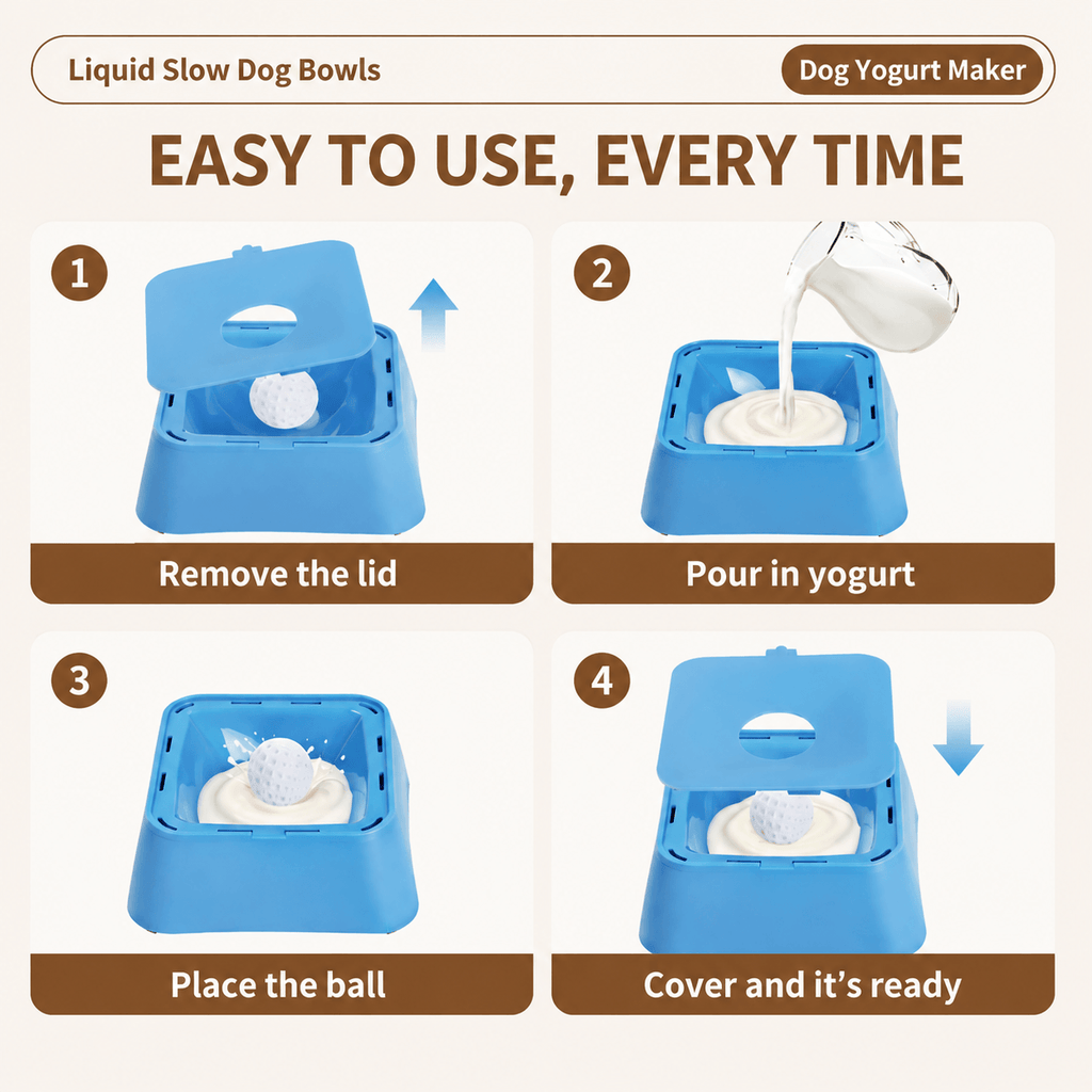 Slow Feeding Dog Bowl with Rolling Treat Ball
