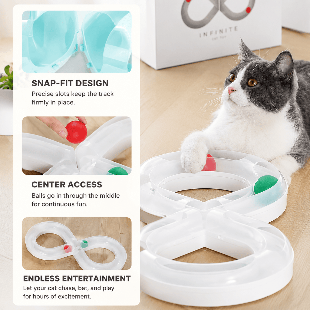 Infinity Cat Track Toy – Interactive Rolling Ball Puzzle for Indoor Cats