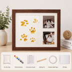 Pet Paw Print Frame Kit – Personalized Pet Memorial Keepsake with Photo Display