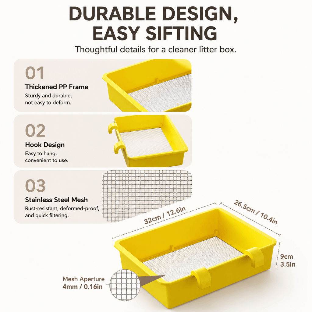 Stainless Steel Cat Litter Sifting Tray