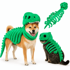 Dinosaur Skeleton Costume for Dogs & Cats | Soft Plush Halloween Pet Costume