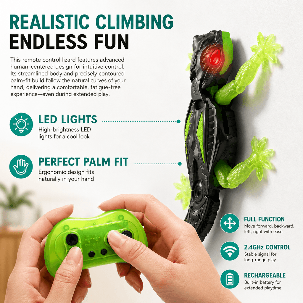 Wall Climbing RC Lizard Toy for Cats