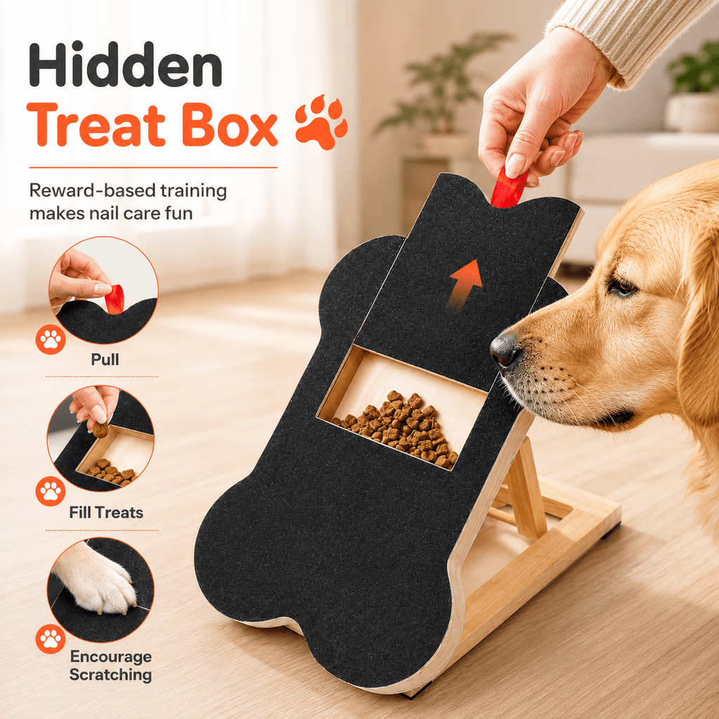 Dog Nail Scratch Board with Hidden Treat Box