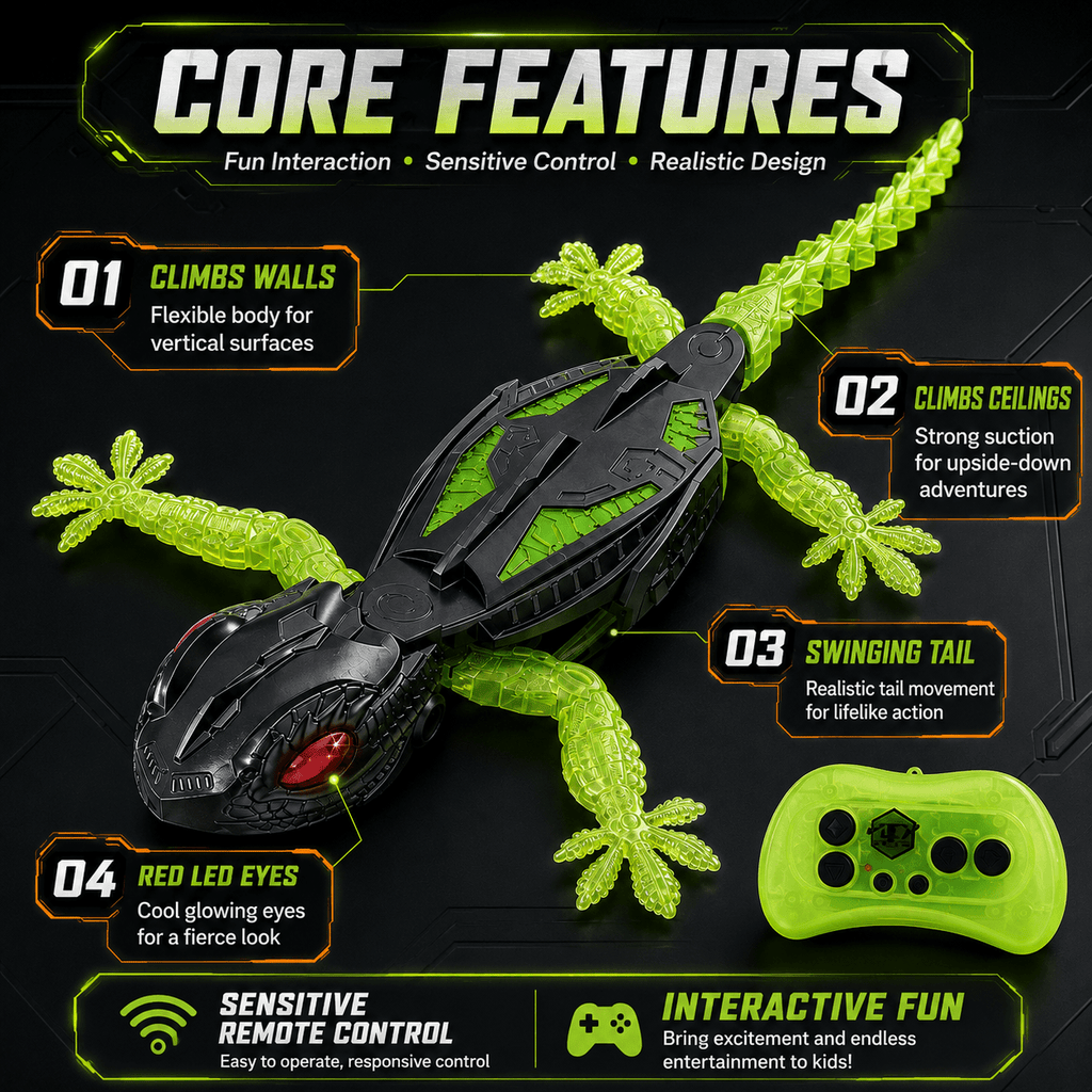Wall Climbing RC Lizard Toy for Cats