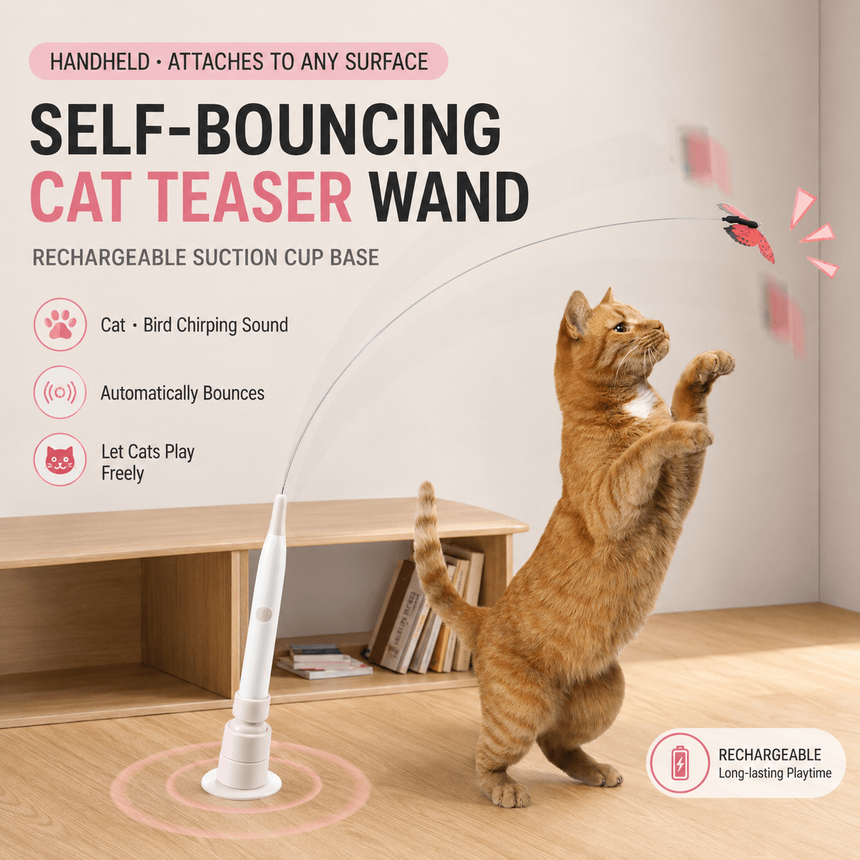 Interactive Butterfly Cat Toy – Automatic 360° Rechargeable Self-Play Teaser