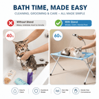 Foldable Pet Grooming Hammock Stand for Cats & Dogs