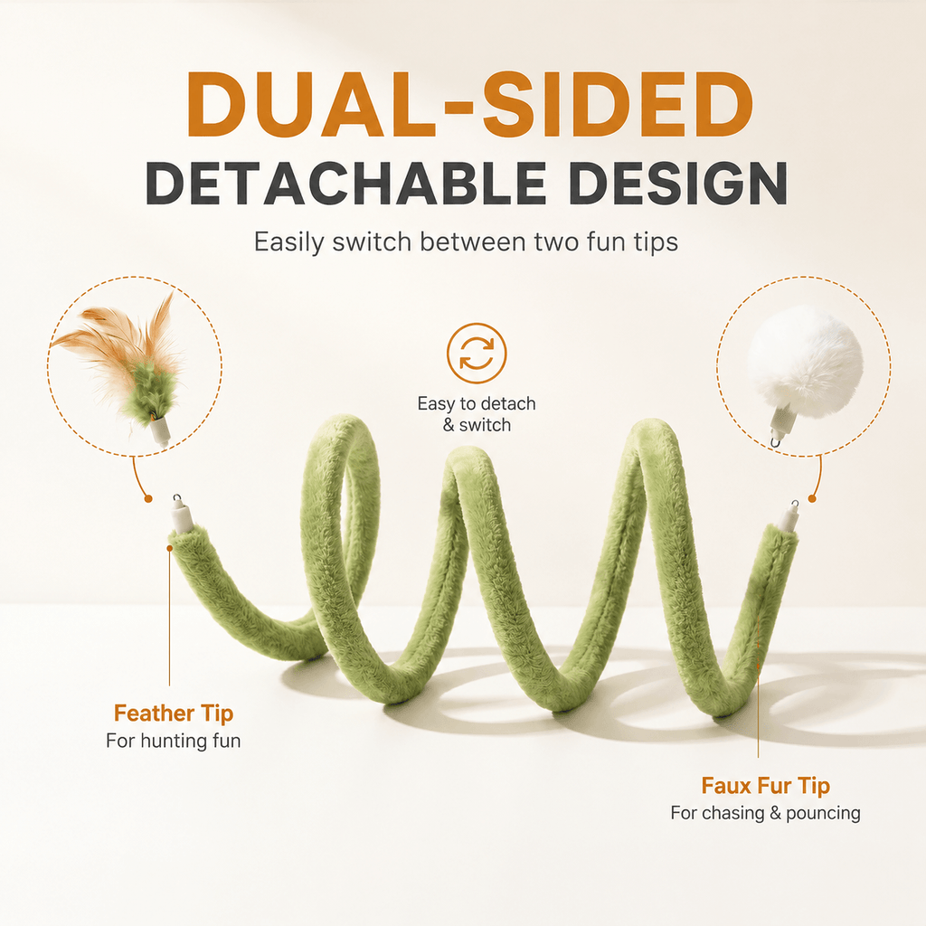 Foldable Spring Cat Tunnel with Interactive Feather Toys