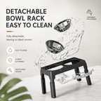 5-Height Adjustable Elevated Dog Bowls