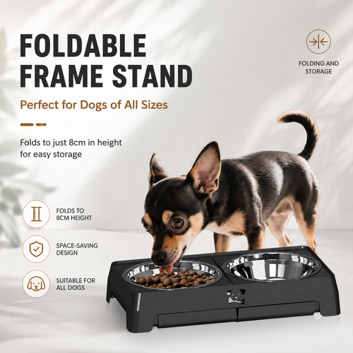 5-Height Adjustable Elevated Dog Bowls