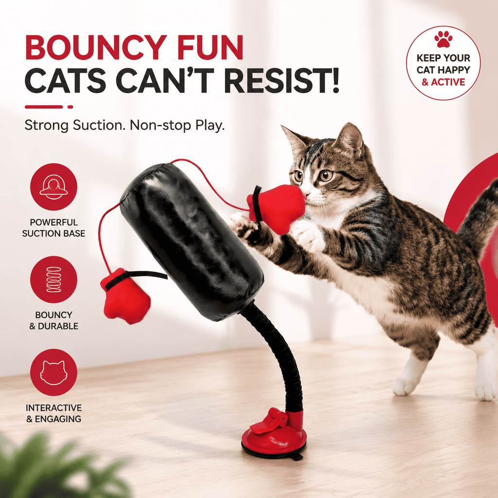 Interactive Cat Boxing Toy – Suction Cup Self-Play Punching Toy for Cats