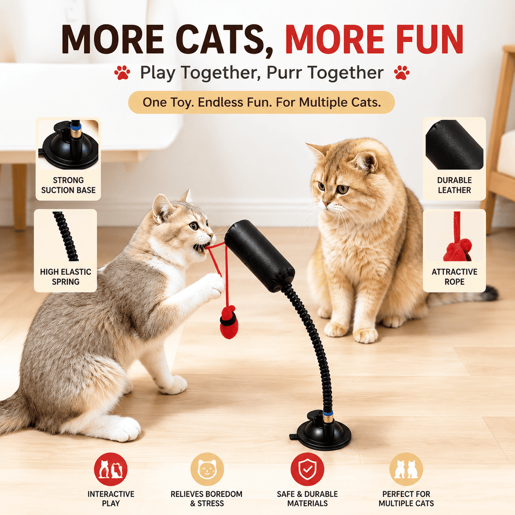 Interactive Cat Boxing Toy – Suction Cup Self-Play Punching Toy for Cats