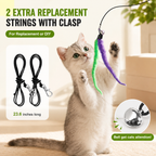 Interactive Cat Wand Toy Set - 2PCS Retractable Wand Toy and 9PCS Cat Feather Toys Refills