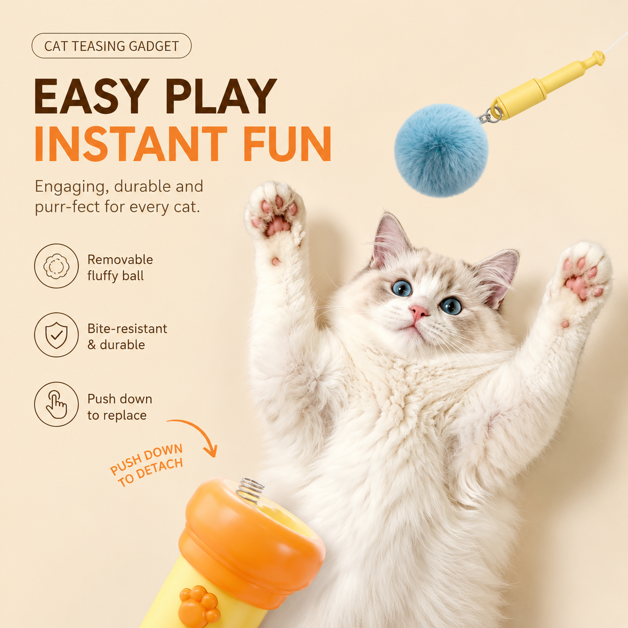 Interactive Cat Ball Launcher Toy – Automatic Plush Ball Shooter for Indoor Cats