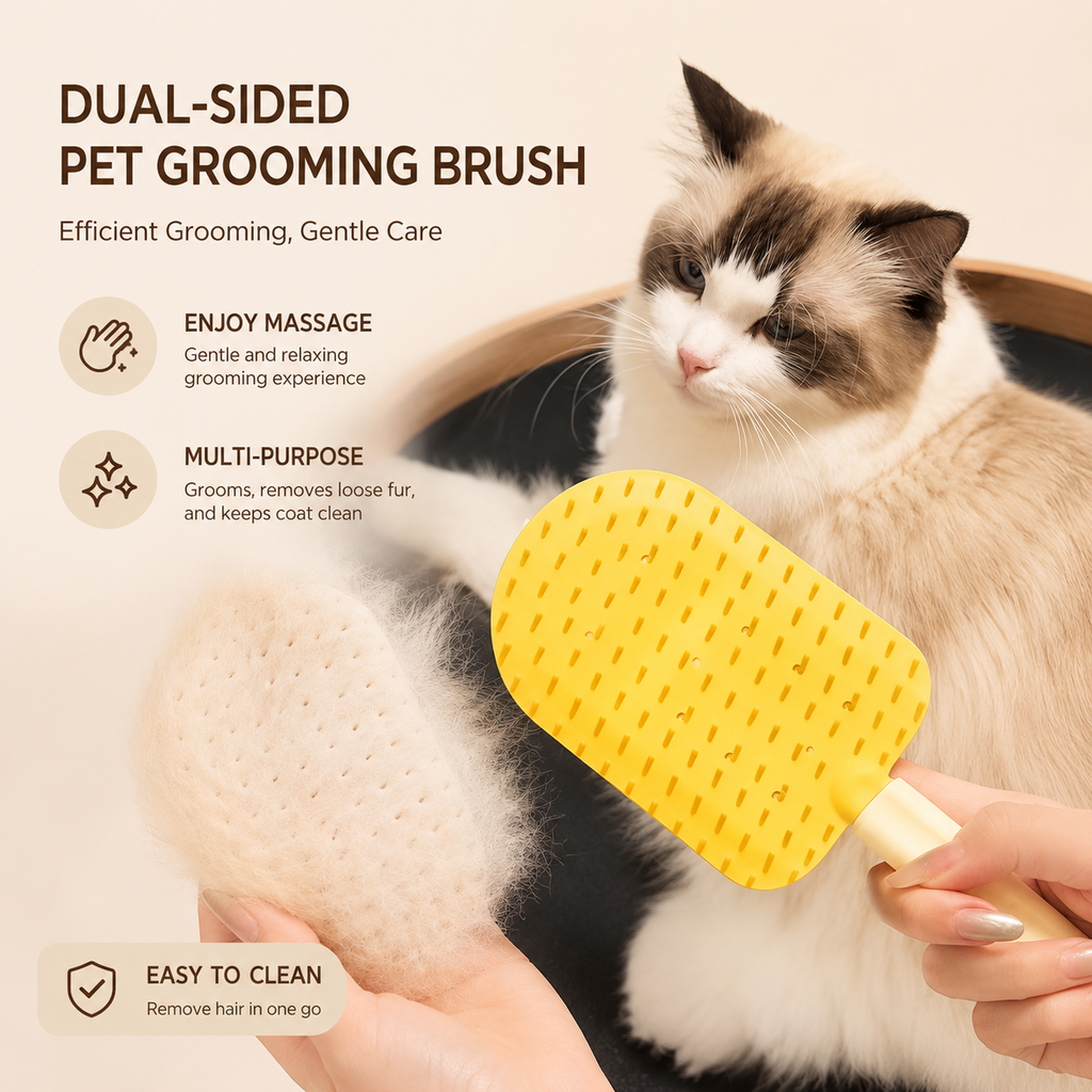 Pet Grooming Brush – Gentle Deshedding Comb