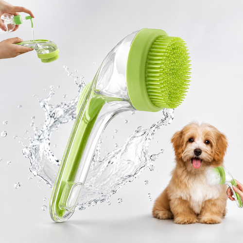 2-in-1 Pet Bath Brush & Shampoo Dispenser