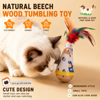 Interactive Wooden Wobble Cat Toy